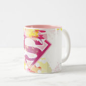 Supergirl Retro Logo Zweifarbige Tasse (VorderseiteRechts)