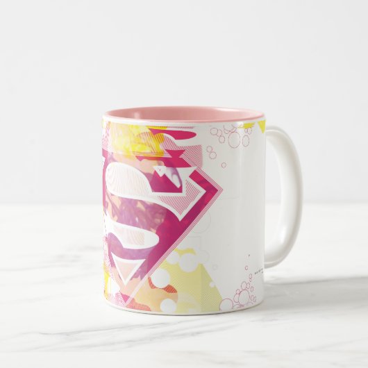 Supergirl Retro Logo Zweifarbige Tasse (VorderseiteRechts)