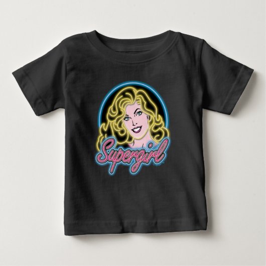 Supergirl Retro Neon Lights Graphic Baby T-shirt (Vorderseite)