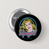 Supergirl Retro Neon Lights Graphic Button (Vorne & Hinten)