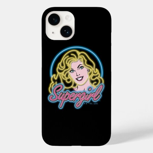 Supergirl Retro Neon Lights Graphic Case-Mate iPhone Hülle (Rückseite)