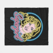 Supergirl Retro Neon Lights Graphic Fleecedecke (Vorderseite (Horizontal))