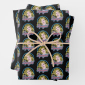 Supergirl Retro Neon Lights Graphic Geschenkpapier Set (Beispiel)