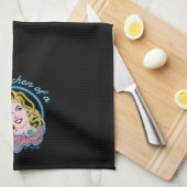 Supergirl Retro Neon Lights Graphic Geschirrtuch (Viertel Falte)