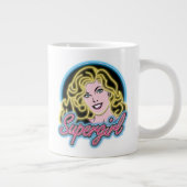 Supergirl Retro Neon Lights Graphic Jumbo-Tasse (Rechts)