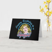 Supergirl Retro Neon Lights Graphic Karte (Gelbe Blume)