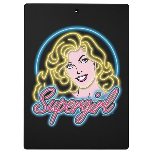 Supergirl Retro Neon Lights Graphic Klemmbrett (Rückseite)