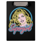 Supergirl Retro Neon Lights Graphic Klemmbrett (Vorderseite)
