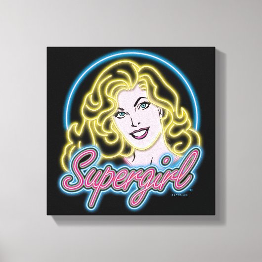 Supergirl Retro Neon Lights Graphic Leinwanddruck (Vorderseite)