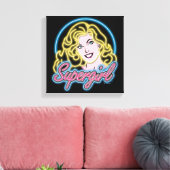 Supergirl Retro Neon Lights Graphic Leinwanddruck (Insitu (Wohnzimmer))