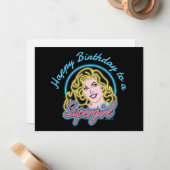 Supergirl Retro Neon Lights Graphic Mitteilungskarte (Vorderseite/Rückseite Beispiel)