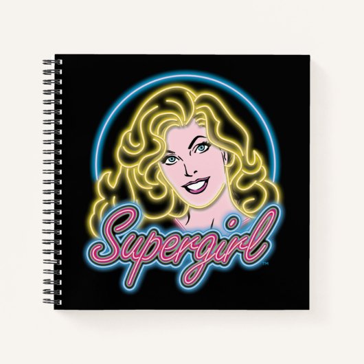 Supergirl Retro Neon Lights Graphic Notizblock (Vorderseite)