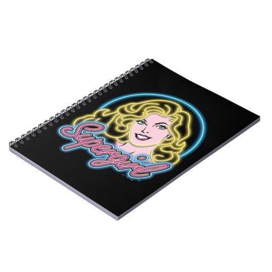 Supergirl Retro Neon Lights Graphic Notizblock (Linke Seite)