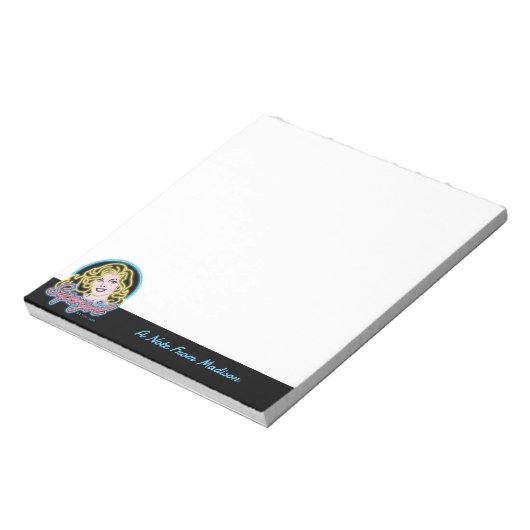 Supergirl Retro Neon Lights Graphic Notizblock (Rotiert)