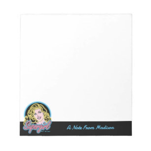 Supergirl Retro Neon Lights Graphic Notizblock