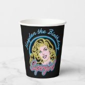 Supergirl Retro Neon Lights Graphic Pappbecher (Rückseite)
