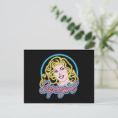 Supergirl Retro Neon Lights Graphic Postkarte (Stehend Vorderseite)