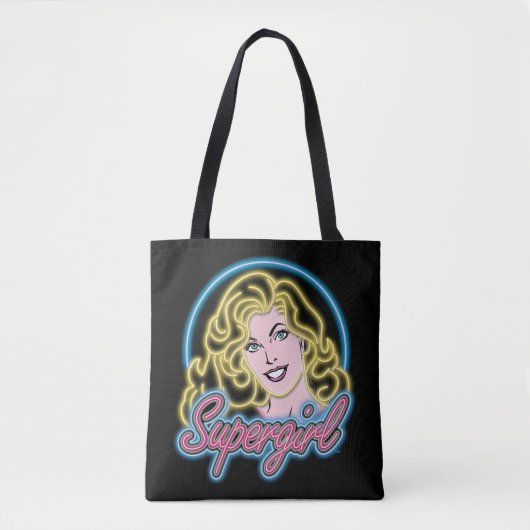 Supergirl Retro Neon Lights Graphic Tasche (Vorderseite)