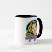 Supergirl Retro Neon Lights Graphic Tasse (VorderseiteRechts)