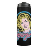 Supergirl Retro Neon Lights Graphic Thermosbecher (Vorderseite)