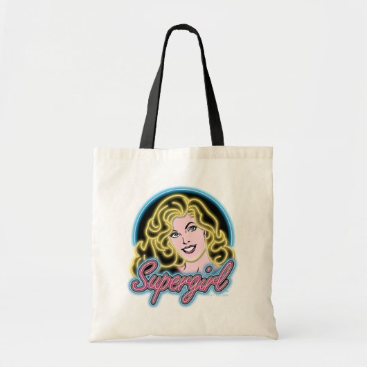 Supergirl Retro Neon Lights Graphic Tragetasche (Vorne)