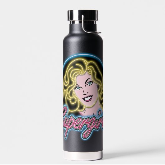 Supergirl Retro Neon Lights Graphic Trinkflasche (Links)