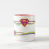 Supergirl Retro Rainbow Zweifarbige Tasse (Mittel)