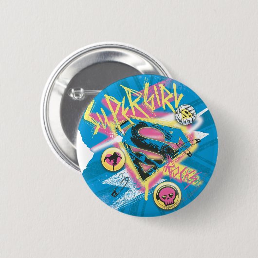 Supergirl Rocks Button (Vorne & Hinten)