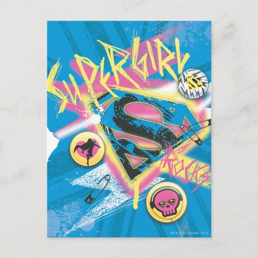 Supergirl Rocks Postkarte (Vorderseite)