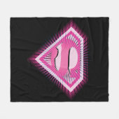 Supergirl Rosa Logo Fleecedecke (Vorderseite (Horizontal))