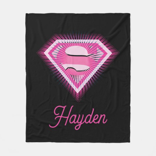 Supergirl Rosa Logo Fleecedecke (Vorderseite)