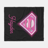 Supergirl Rosa Logo Fleecedecke (Vorderseite (Horizontal))