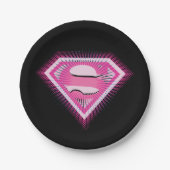 Supergirl Rosa Logo Pappteller (Vorderseite)
