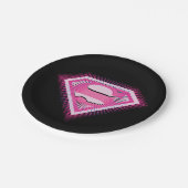 Supergirl Rosa Logo Pappteller (Schrägansicht)