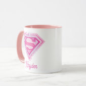 Supergirl Rosa Logo Tasse (Vorderseite Links)