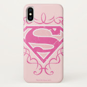 Supergirl rosa Streifen Case-Mate iPhone Hülle (Rückseite)