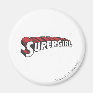 Supergirl Rot und Weiß Logo Magnet