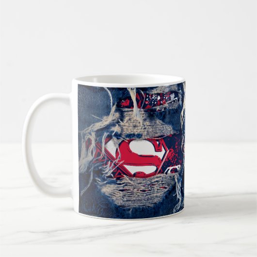 Supergirl Rot, Weiß u. Blau Kaffeetasse (Links)