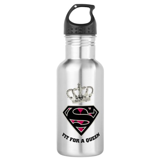 Supergirl S-Schild "Fit for a Queen" Edelstahlflasche (Vorderseite)