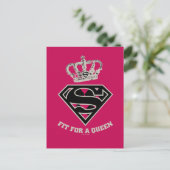 Supergirl S-Schild "Fit for a Queen" Postkarte (Stehend Vorderseite)