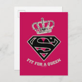 Supergirl S-Schild "Fit for a Queen" Postkarte (Vorne/Hinten)