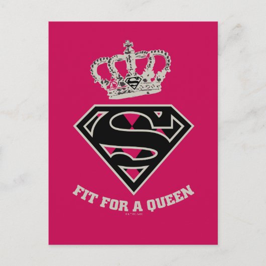 Supergirl S-Schild "Fit for a Queen" Postkarte (Vorderseite)
