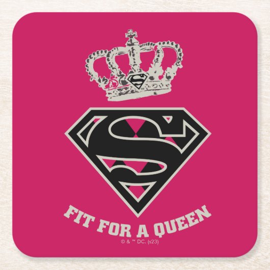 Supergirl S-Schild "Fit for a Queen" Rechteckiger Pappuntersetzer (Vorderseite)
