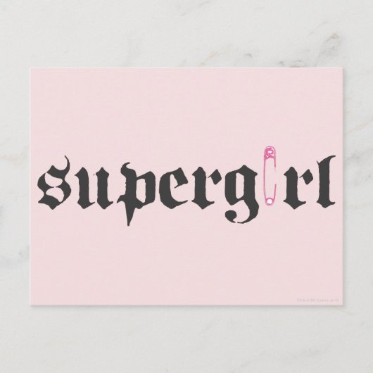 Supergirl Safety Button Letter Postkarte (Vorderseite)