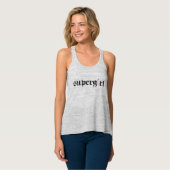 Supergirl Safety Button Letter Tank Top (Vorderseite Vollansicht)