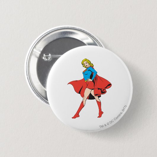 Supergirl schlägt eine Pose Button (Vorne & Hinten)