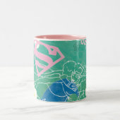Supergirl Share the Spirit & Liebe Zweifarbige Tasse (Mittel)