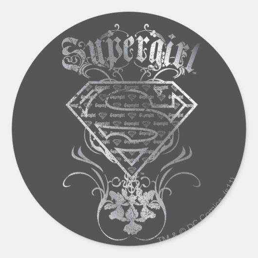 Supergirl Silver Logo Runder Aufkleber (Vorderseite)