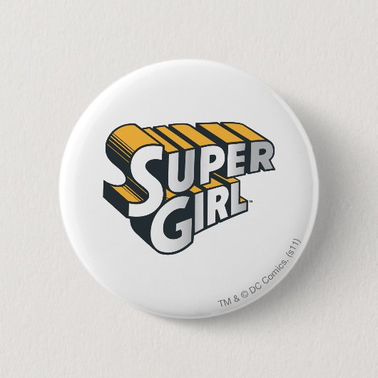Supergirl Silver und Orange Logo Button (Vorderseite)