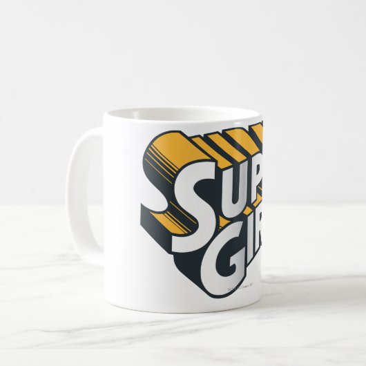 Supergirl Silver und Orange Logo Kaffeetasse (Vorderseite Links)